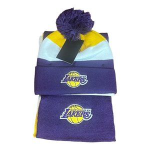 Ultra Game Los Angeles Lakers NBA Basketball Beanie & Scarf Set NWT
